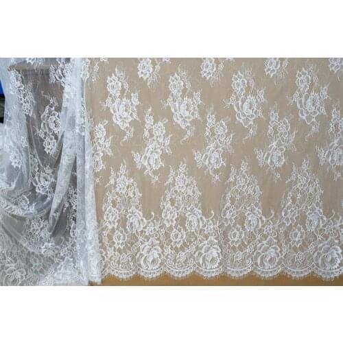 3M/ LOT 150cm hot sale solid color French Chantilly lace fabric and trim colors for choice DIY kid dress shirt skirt accessory