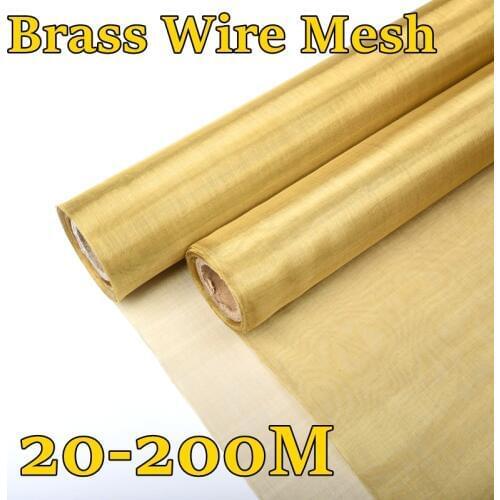 20-200M Brass Woven Wire Mesh Shielding Fabric 20 60 100 200 Mesh Copper Wire Paint Filter Screen Non-magnetic Signal Screen Net