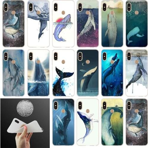 Watercolor Whale Soft Case Cover For Xiaomi Redmi Note 10 9 8 7 6 5 Pro 10s 9s 9T 8T Bag