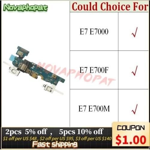 Novaphopat For Samsung Galaxy E7 E700F E700M E7000 Charger Port USB Dock Charging Port Headphone Audio Jack Flex Cable +tracking