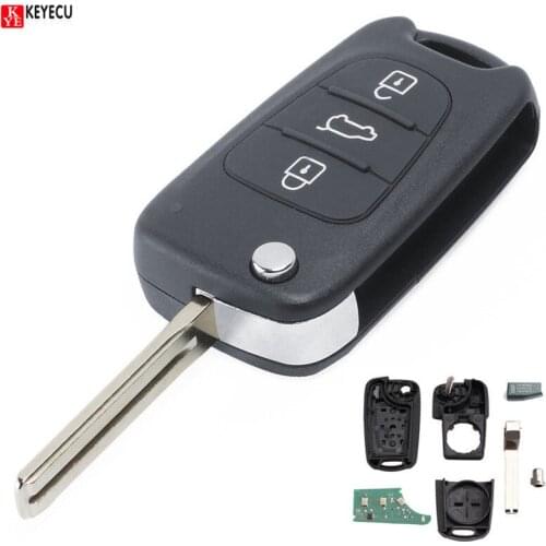 KEYECU BRAND NEW Folding Flip Remote Key Fob 3 Button 433MHz For Hyundai IX35