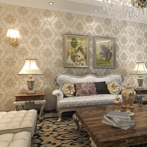 Beibehang papel de parede Luxurious European Bronze Damascus Wallpaper Living Room Restaurant Walkway Wallpaper papel de parede