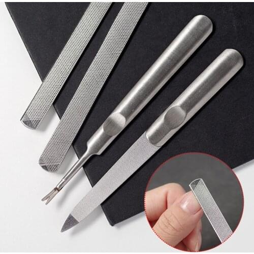 Stainless Steel Nail Files Professional Metal Manicure Pedicure Tools Woman Toenail Brush Remover Dead Skin Fork Pedicure Tools