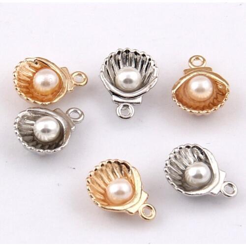 20pcs Shell Charm Pendant For Women Necklace Pendant Making Alloy Beads Fit Bracelet DIY Jewelry Accessory