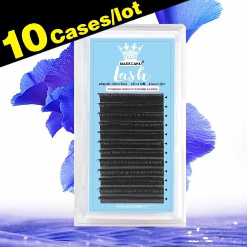 10 cases/lot Best Factory Price Handmade real Faux eyelash Super Soft black Natural Individual Eyelash Extension for Profession
