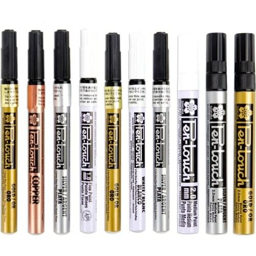 Sakura Highlight Paint Pen Waterproof and Colorfast Silver Gold Plating Special Signature Sign-in Pen Oily Painting Pen