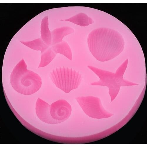 Starfish Conch Shell Fondant Candy Cakes Silicone Mold DIY Handmade Chocolate Cakes Dessert Decoration Baking Gadgets