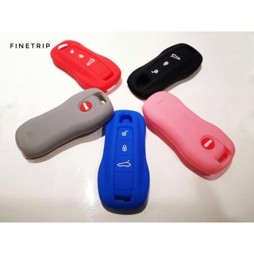Silicone Car Key Cover Case For Porsche car key set macan Cayenne Palamera 718 porta llaves pared casa Key Case For Keychain