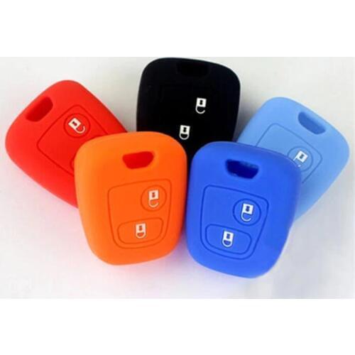 1pc Silicone car key cover key protector keychain case for Peugeot 206 307 207 408