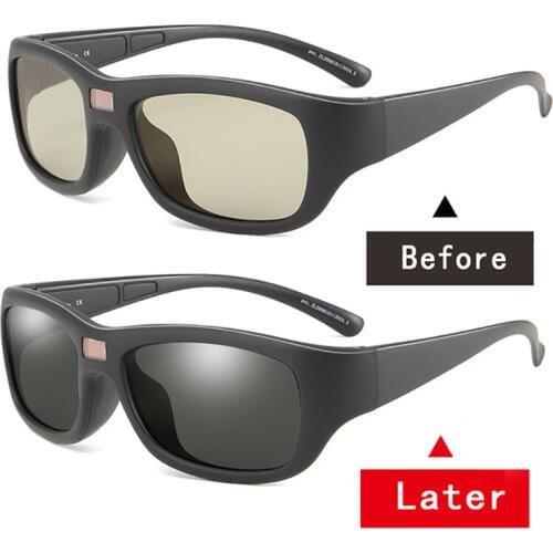 Auto Adjustable Dimming Sunglasses Men Polarized Photochromic Auto Darkenning Discoloration Chameleon Sun Glasses Driving UV400