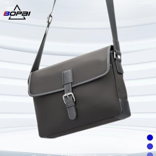 BOPAI Crossbody Bag Men Casual Handbag Waterproof Messenger Single Shoulder Flap Travel Male Zipper Pouch Phone Satchels