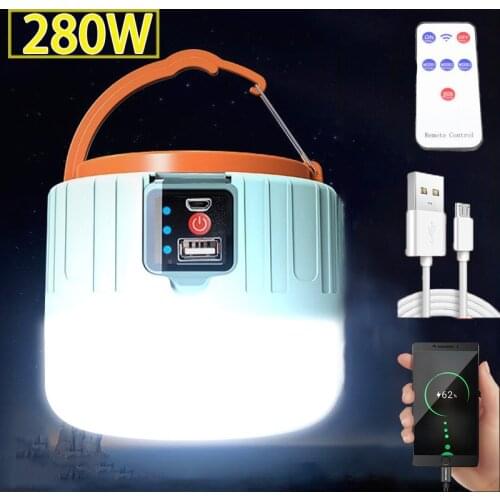 LED Camping Light Solar Lamp USB Portable Lighting Phone Charge Outdoor Solar Camping Lantern Rechargeable Waterproof Lamp