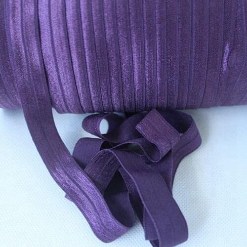 T.R RIBBON #290 shadow purple 5/8" FOE elastic, solid Fold Over Elastic FOE for Headbands 50yards and 100yards/lot