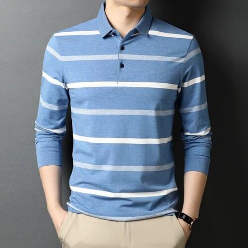 UCAK Brand Classic Long Sleeve Cotton T Shirt Homme Spring Autumn New Tops Streetwear Turn-Down Collar Tshirt Men Clothes U5656