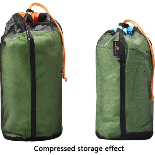Ultralight Camping Mesh Bag Sports Drawstring Storage Bag Outdoor Hiking Travel Tools Compression Bag for Shoes Clothes