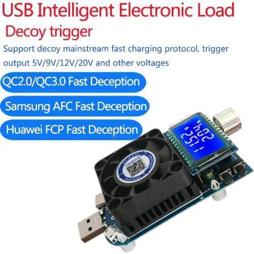 QC2.0 3.0 5V 9V USB tester DC Digital voltmeter current amp multifunction Electronic load Battery capacity Discharge tester