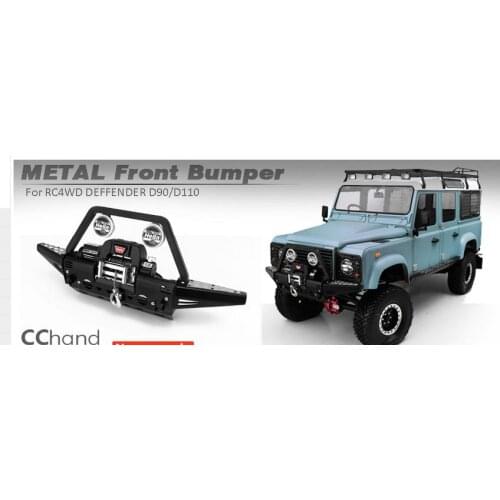 Rear/Front Chassis Bumper with Winch or Led Lights for RC 1/10 RC4WD Land Defender D110 D90 DG2 Gelande II Rover