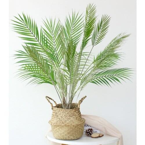 123cm Tropical Palm Plants Large Artificial Tree Branches Plastic Fake Leaves Green Monstera For Home Garden Room Office Decor