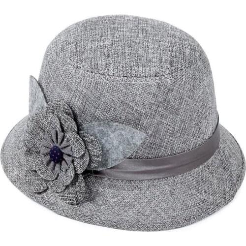 Women Flax Flower Hat Bowler Billycock Cap Vintage Retro Bowler Caps Princess Caps Chapeau Femme Cap hats for women кепка