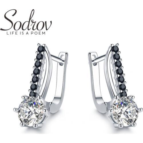 SODROV Cute 925 Sterling Silver Jewelry Hoop Earrings for Women Boucle D'oreille Femme Bijoux I119