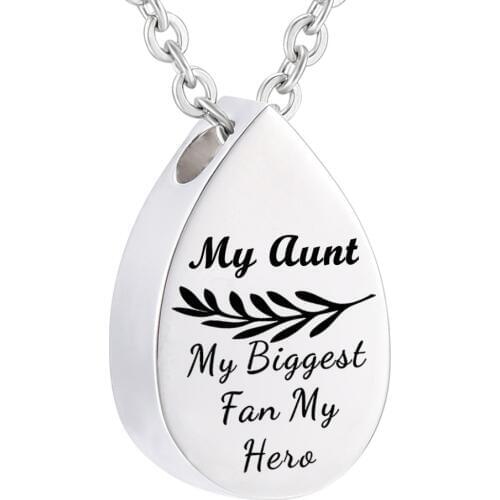 Cremation Jewelry Urn Necklace with Olive Branch Urn pendant Memorial Keepsake Ashes Holder Water droplets Pendant(Engraving)