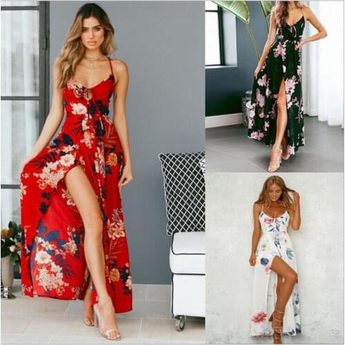 SUJYing 2021 Summer New Sexy Womens Long Dress With Halter And Irregular Print Chiffon Bundling Dress