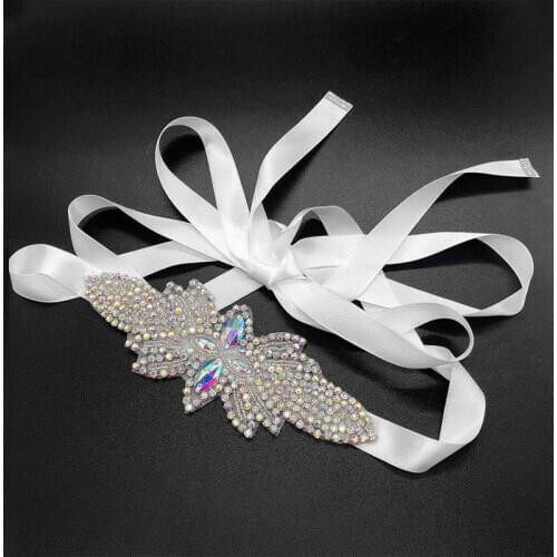 Gold Bridal Beaded Sash Wedding Belt Sash Rhinestone Sash Silver Beaded Sash Satin Sash Evening Dress Sash Belts for Party B21