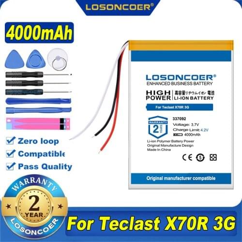 100% Original LOSONCOER 4000mAh 337092 Battery For Teclast X70R 3G Tablet PC New