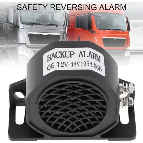 12V -48V 105dB Black Back up Alarm Horn Speaker Reverse Accessories Auto Warning Waterproof Fit for Motorcycle Car