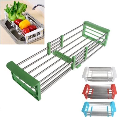 2018 Newest Stainless Steel Dish Drying Rack Drainer Kitchen Holder Tray Organizer Storage 4 Colors
