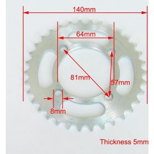 34 Tooth 64mm Rear Chain Sprocket for Electric Tricycle fit 420 Chain