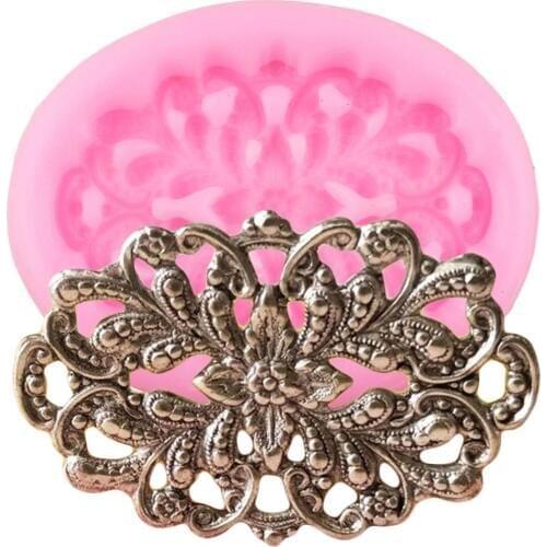 3D Craft Flower Silicone Border Molds DIY Relief Cupcake Topper Fondant Cake Decorating Tools Candy Polymer Clay Chocolate Mould