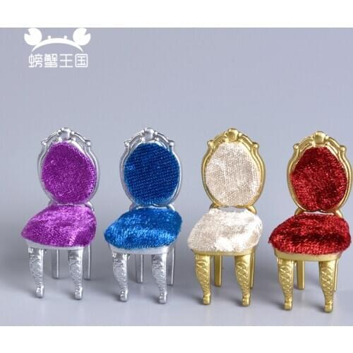 4pcs Dollhouse European Style 1:25 Scale Chair Model Mini Furniture Miniature Doll Accessories Sand table material