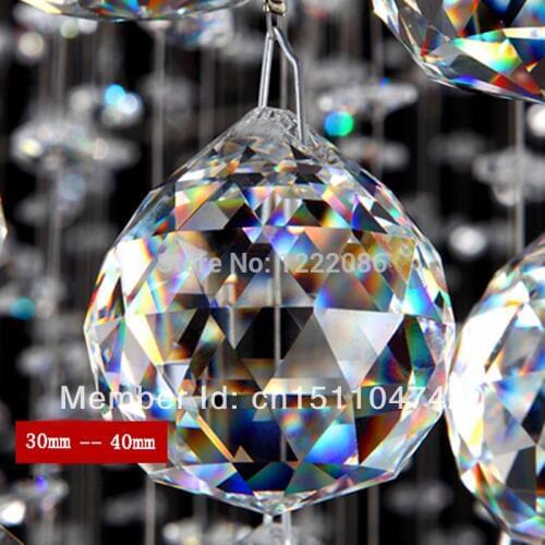 5pc 40mm Crystal Faceted Ball + 5pc Hook For Chandelier Crystal Replacement Wedding&X-MAS Decor Suncatche Fengshui products