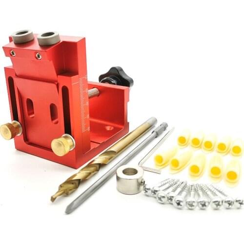 9.0mm Aluminum Pocket Hole Drill Guide Dowel Jig Woodworking Joinery Tools Set for Carpentry Tools