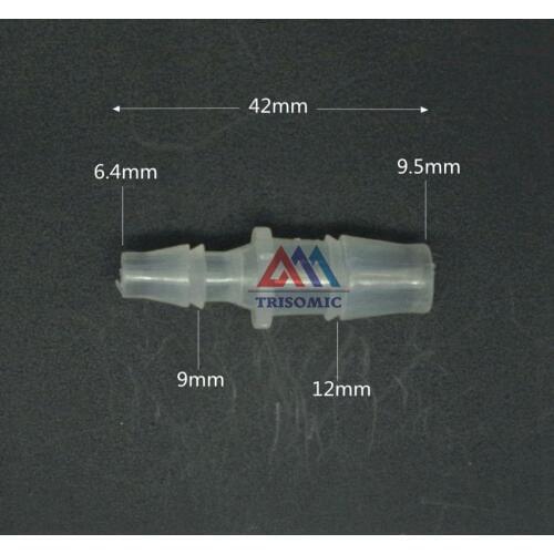 9.5mm*6.4mm Straight Reducing Connector Plastic Fitting Barbed Reducing Connector