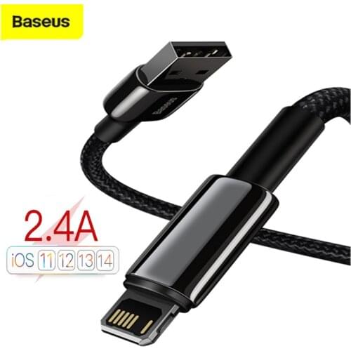 Baseus 2.4A USB Cable For iPhone 12 11 Pro Max XR Xs X Cable Fast Charging Cable for iPhone 11 Charger USB to Lighting Data Line