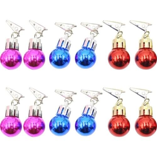 12pcs Shiny Christmas Whisker Clips Beard Bell Pendant Clip Beard Ornaments Colorful Facial Hair Baubles Santa Beard Hair Decor