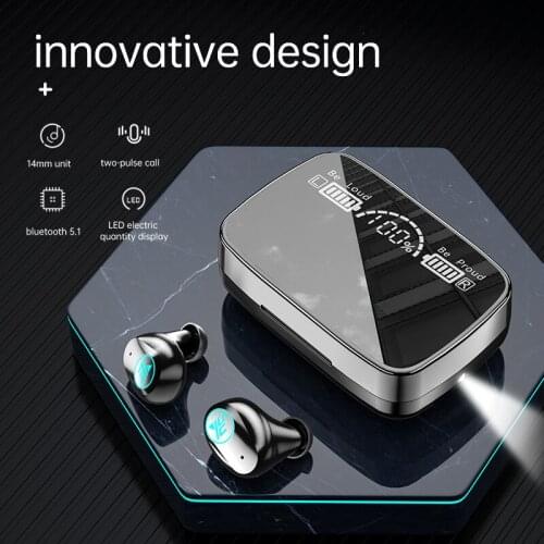 M9-16 TWS Bluetooth 5.1 Earphones 2000mAh Charging Box Wireless Headphone 9D Stereo Noise reduction Waterproof Earbuds Headsets