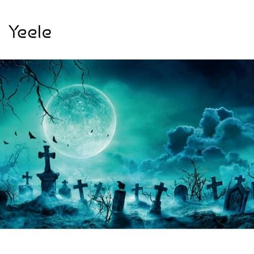 Yeele Halloween Backdrop Moon Night Grave Clouds Bets Portrait Photocall Background Photographic Photography For Photo Studio