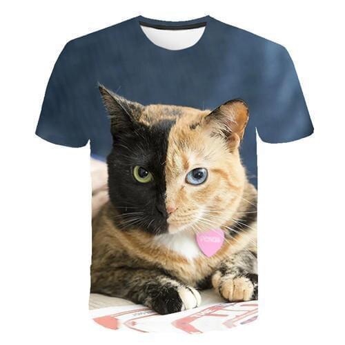 Mens Harajuku T-Shirts 3D Printed Animal Cat tshirt Short Sleeve Funny Design Casual Tops Tees Male t shirt men clothing Tops