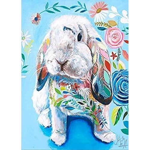 GATYZTORY Frame Paint By Number For Adults Color Rabbit Animal On Canvas Coloring Drawing Painting By Number Decoration Wall Art