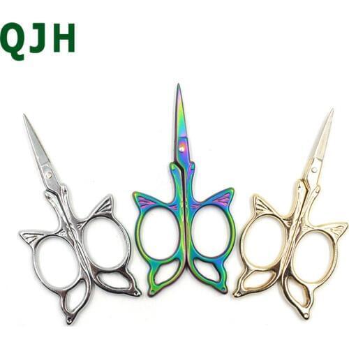 Exquisite Butterfly Shape Embroidery Scissors Stainless Steel Vintage Mini Cross Stitch Tailor Shears,Multiple Uses Sewing Tools