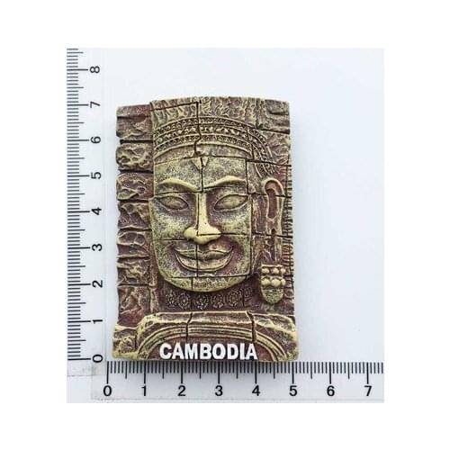 Cambodia Angkor Wat Creative Tourism Memorial Resin Painted Crafts Magnetic Fridge Magnet