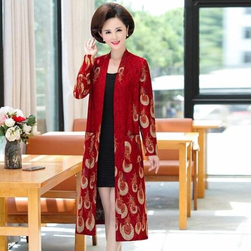 New Plus Size 5XL Floral Printed Women Cardigan Sweater 2020 Spring Autumn Vintage Knitted Sweater Female Thick Coat S-5XL