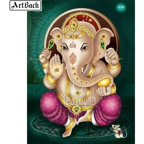 ArtBack new 5d diamond painting Ganesha full square drill Hindu diamond mosaic religious handmade crafts home decoration