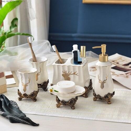 Ice Crack Glaze Ceramic Bathroom Toothbrush Holder / Toothpaste Dispenser Lotion Bottle Soap Box Bathroom Decoration Accessories