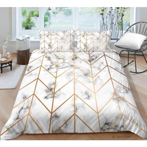 Hot Style Soft Bedding Set 3d Digital Marble Printing 2/3pcs Duvet Cover Set Single Twin Double Full Queen King Bedclothes