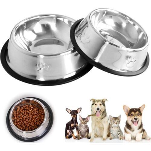 Pet Dog Cat Puppy Stainless Steel Travel Feeder Feeding Food Bowl Water Dish -W2 10