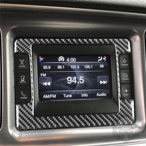 Navigation Guide NAVI Screen Frame Cover Trim Sticker for Dodge Challenger 2015 2016 2017+ Interior Decoration Car Accessories